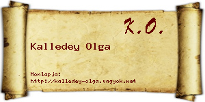 Kalledey Olga névjegykártya